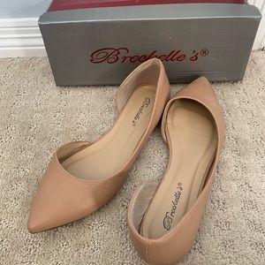 Pointed Toe Flats Shoes Natural/Nude Dorsay